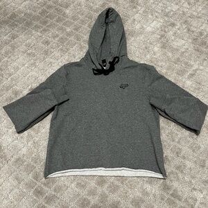 Fox Grey Zip-Up Hoodie with Black Logo
